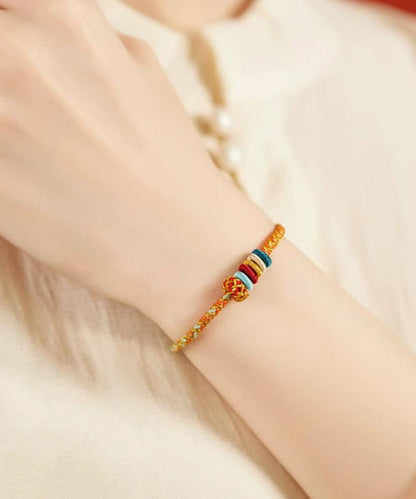 Retro Rotes handgewebtes Kettenarmband