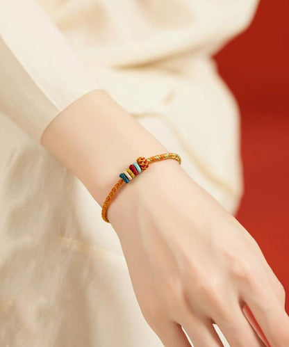 Retro Rotes handgewebtes Kettenarmband