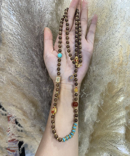 Retro Sterling Silber Overgild Türkis Perlen abgestufte Perlen Halskette