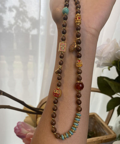 Retro Sterling Silber Overgild Türkis Perlen abgestufte Perlen Halskette