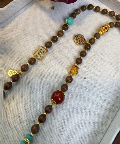 Retro Sterling Silber Overgild Türkis Perlen abgestufte Perlen Halskette