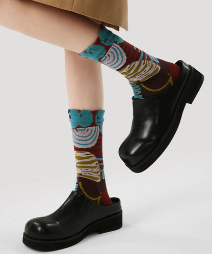 Retro-Socken aus vielseitigem Jacquard-Baumwollgewebe