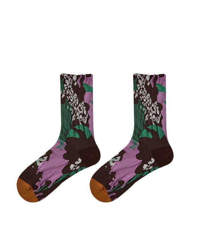Retro-Socken aus vielseitigem Jacquard-Baumwollgewebe
