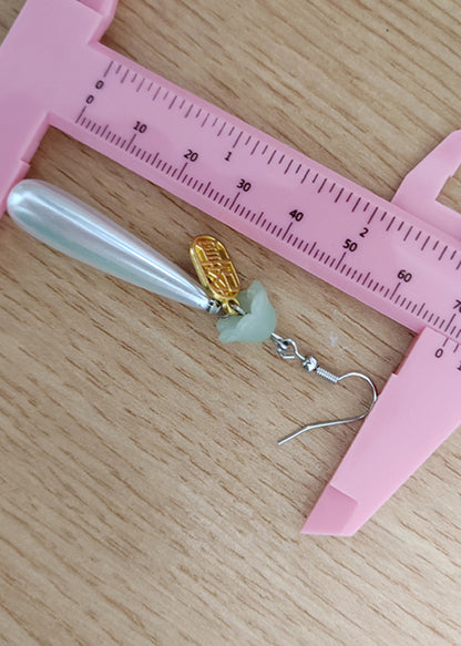 Retro Wassertropfen Perle Fupai 14K Gold Tropfen Ohrringe