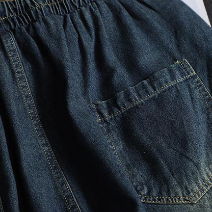 Retro jeans loose high waist long pants new casual cropped pants - SooLinen