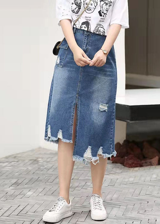 Retro Casual Große Elastische Taille 2021 Frühjahr Neue Jeansrock