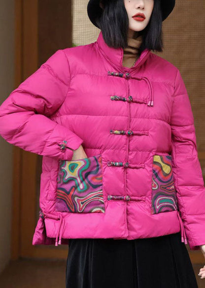 Rose Oriental Button Duck Down Canada Goose Jacke Stehkragen Winter