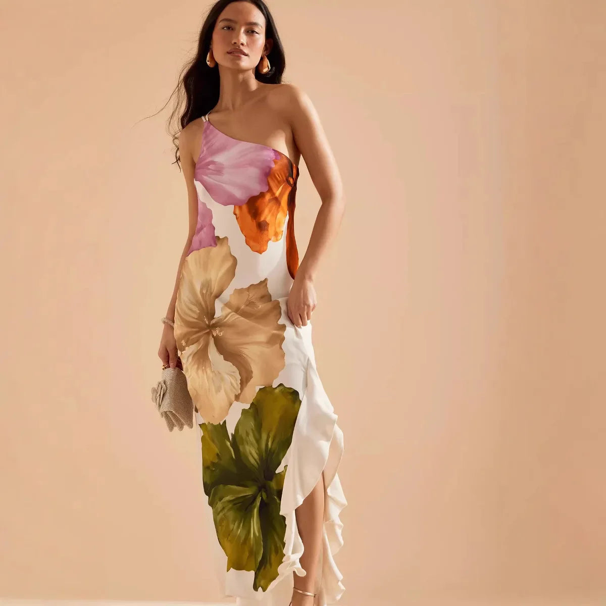 Halter Tassel Backless Slit A-Line Maxi Dress