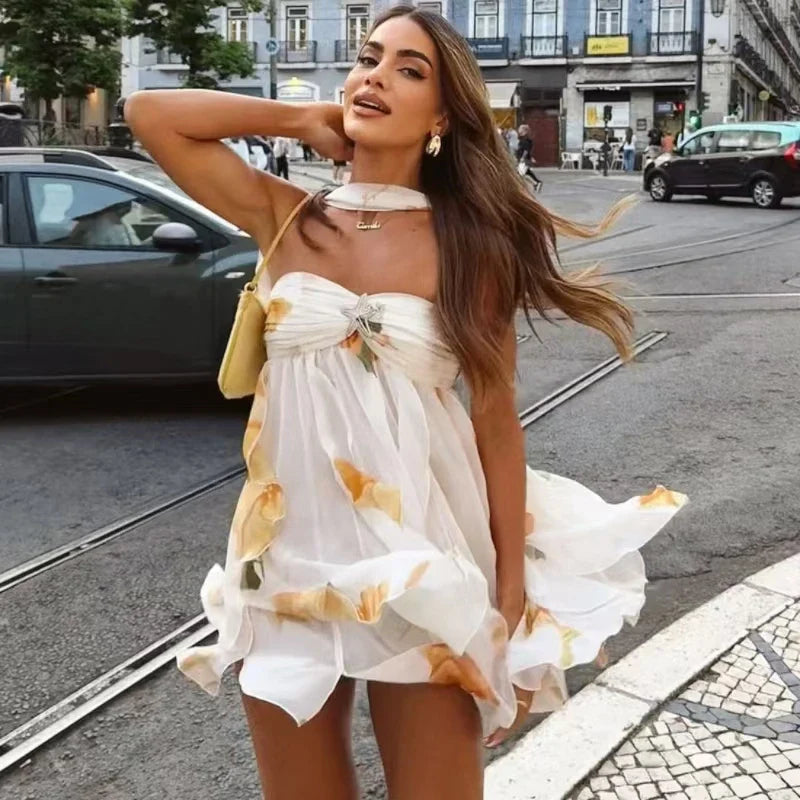 Celebration Night Satin Feather Trim Wrap Slit Maxi Dress