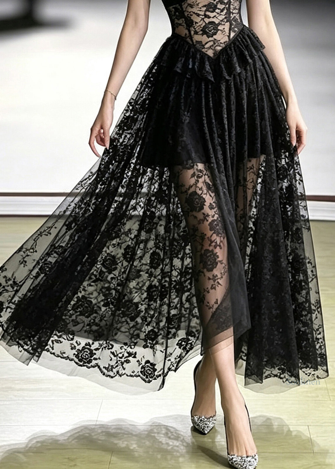 Sexy Black Flattering Sheer Long Spaghetti Strap Dresses Summer