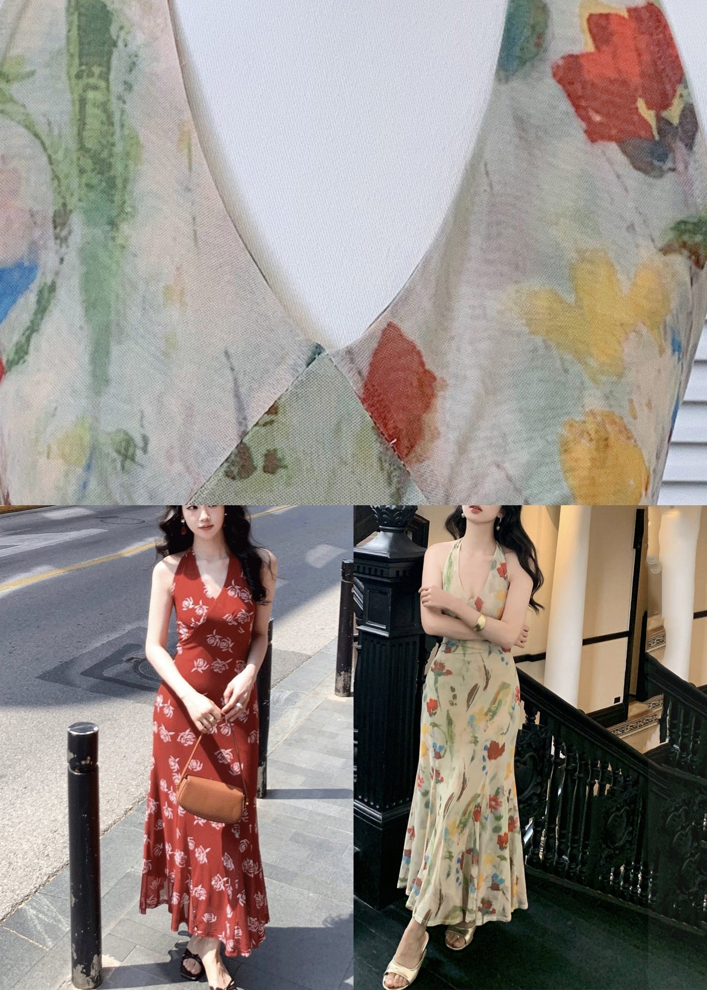 Sexy Red V Neck Patchwork Tulle Maxi Dress Summer