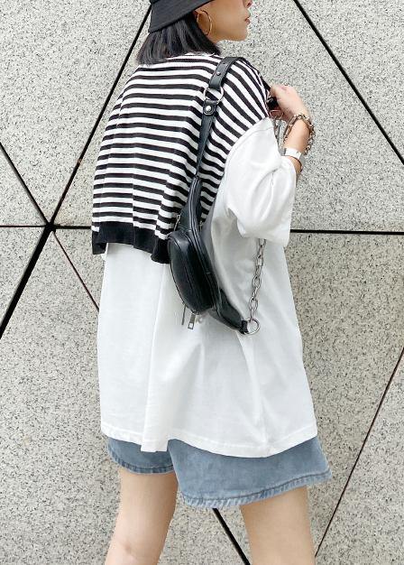 Short-sleeved t-shirt women's summer dress loose large size compassionate two-piece shirt with shawl - SooLinen