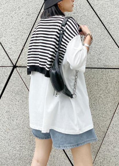 Short-sleeved t-shirt women's summer dress loose large size compassionate two-piece shirt with shawl - SooLinen