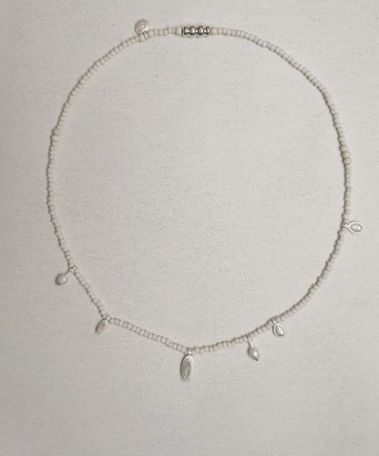 Simple Black Alloy Agate Crystal Patchwork Pendant Necklace