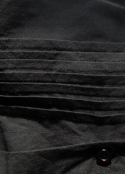 Simple Black Crane Tops Lapel Cinched Oversized Spring Blouse - SooLinen