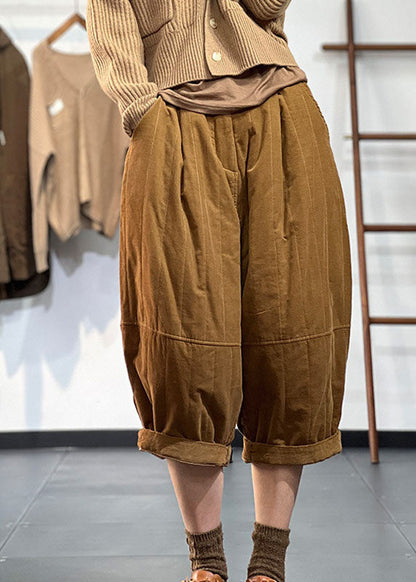 Einfache Schwarze Elastische Taille Patchwork Feine Baumwolle Gefüllt Crop