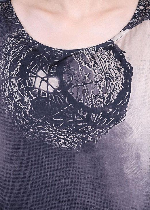 Simple Black Khaki Print Silk Asymmetrical design Wide Leg Two Pieces Set - SooLinen