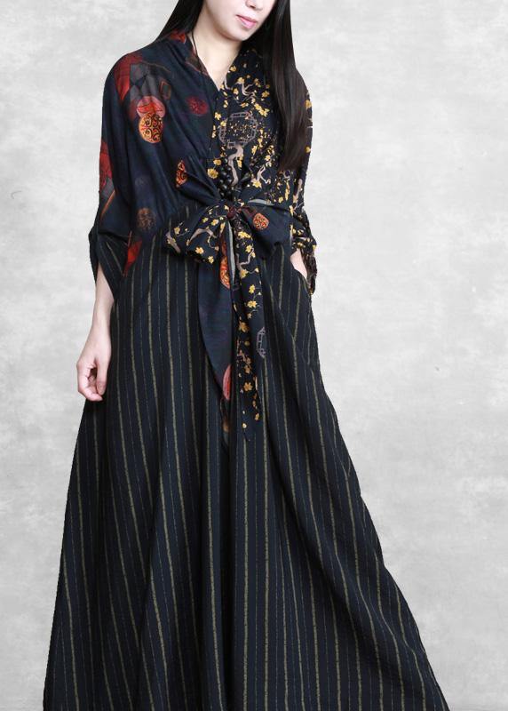 Luxy Black Linen Dress Long Caftan Gown - SooLinen