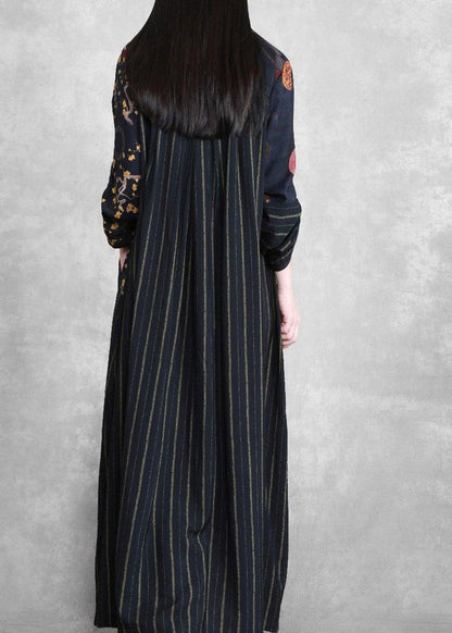 Luxy Black Linen Dress Long Caftan Gown - SooLinen