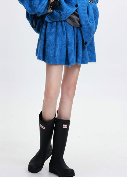 Conjunto de 2 piezas de punto acogedor con bolsillos grandes y sencillos en azul para primavera