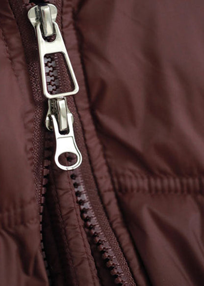 Simple Chocolate Zip Up Loose Duck Down Daunenmäntel Winter