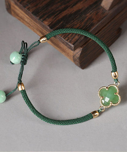 Schlichtes Charm-Armband mit grüner Jade-Farbglasur