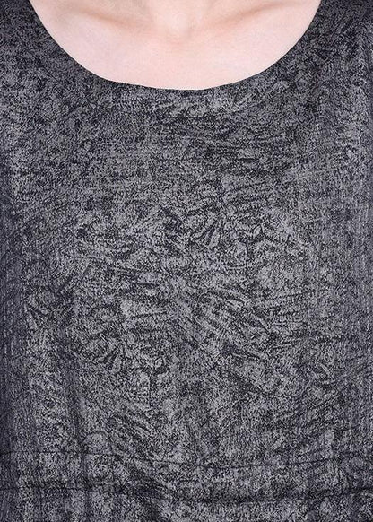 Simple Khaki Print Silk tie waist Wide Leg Two Pieces Set - SooLinen