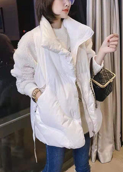 Einfache Khaki Mode Lose Reißverschluss Winter Ärmellose Puffer Weste