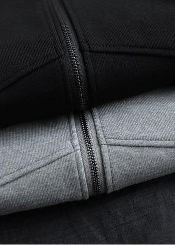 Simple Light Gray Fashion Coat For Woman Tops Hooded Zip Up Spring Coats - SooLinen