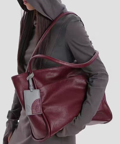 Simple Mulberry Large Capacity Faux Leather Shoulder Bags