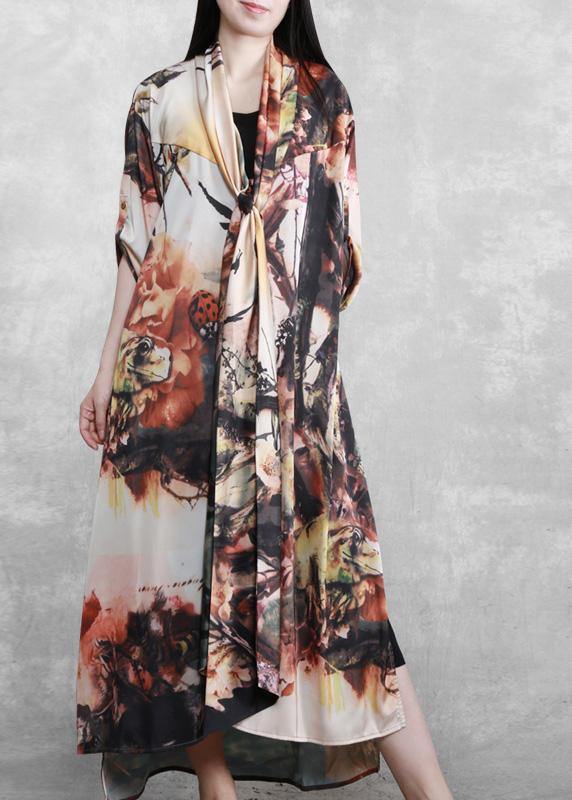 Beautiful Sunrise Paitings Silk Summer Dresses - SooLinen