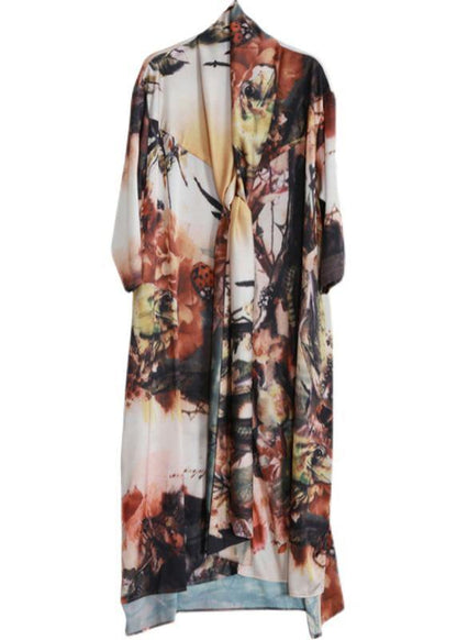 Beautiful Sunrise Paitings Silk Summer Dresses - SooLinen