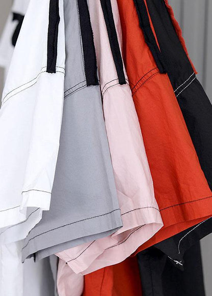 Simple O-Neck Pink Cotton Summer Short Sleeve Top - SooLinen