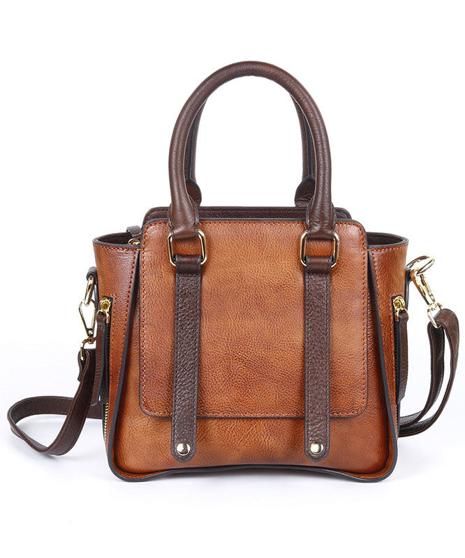 Einfache rote lässige Umhängetasche aus Kalbsleder in Rub-Farbe