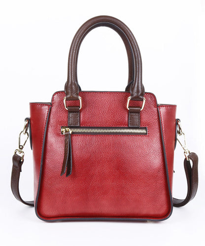 Einfache rote lässige Umhängetasche aus Kalbsleder in Rub-Farbe