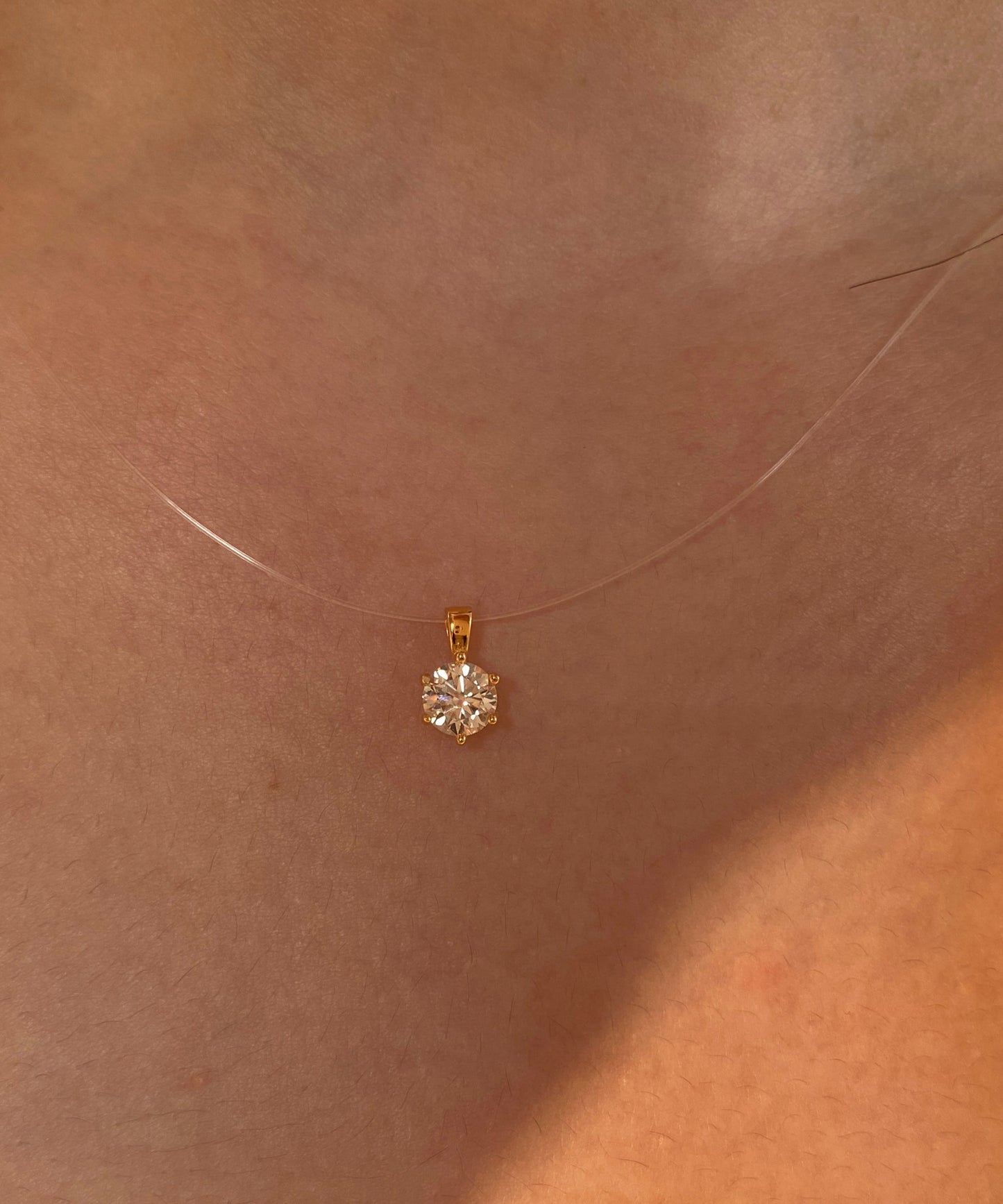 Simple Silk Zircon Mermaid's Tear Alloy Pendant Necklace