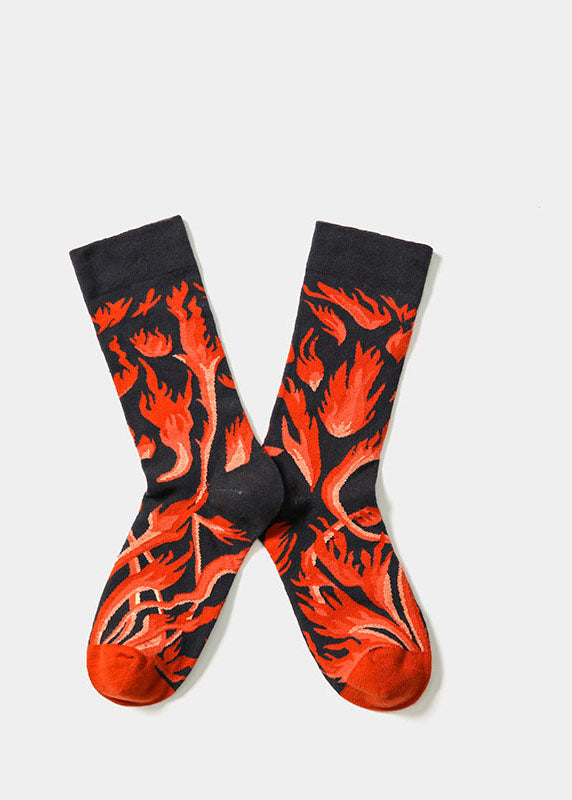 Einfache Crew-Socken aus Baumwolle mit Sports Street-Print