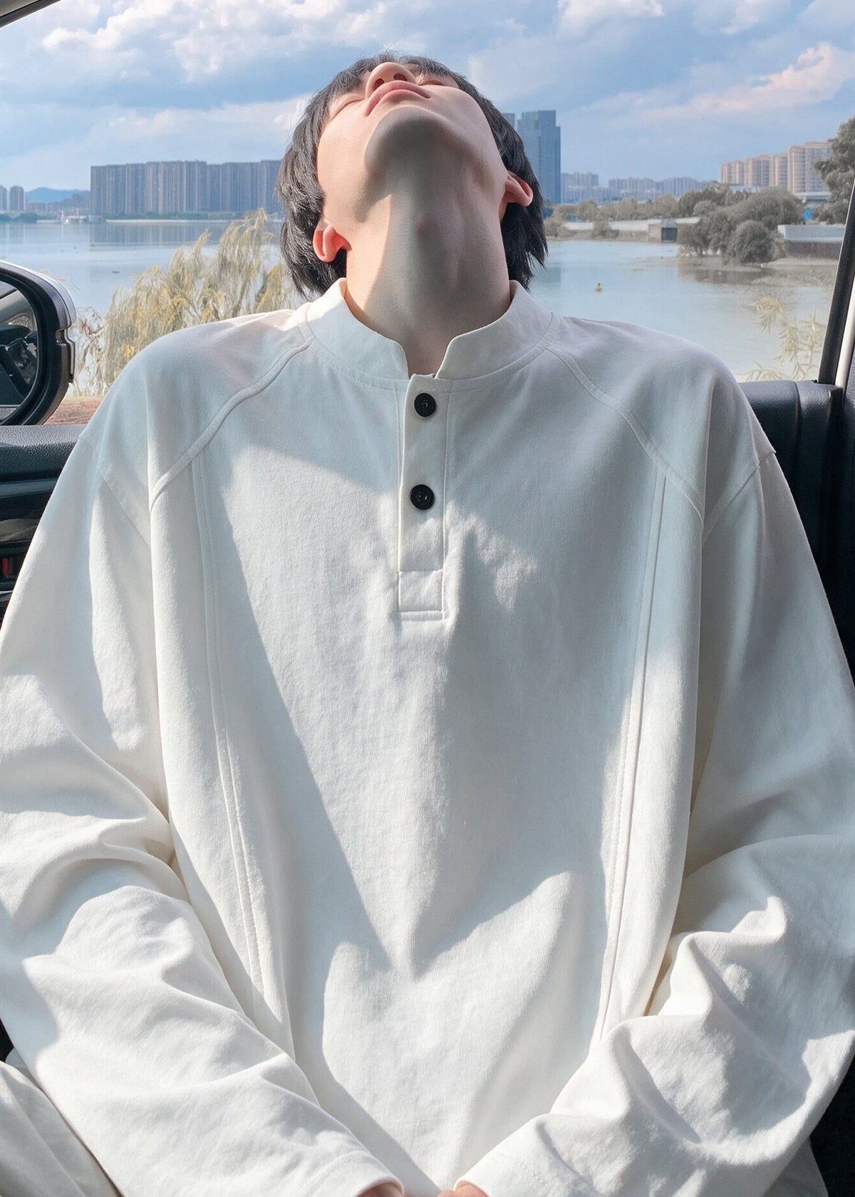 Simple White Oversized Cotton Oversized T Shirt Men Fall
