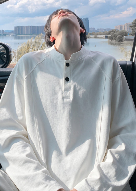 Simple White Oversized Cotton Oversized T Shirt Men Fall