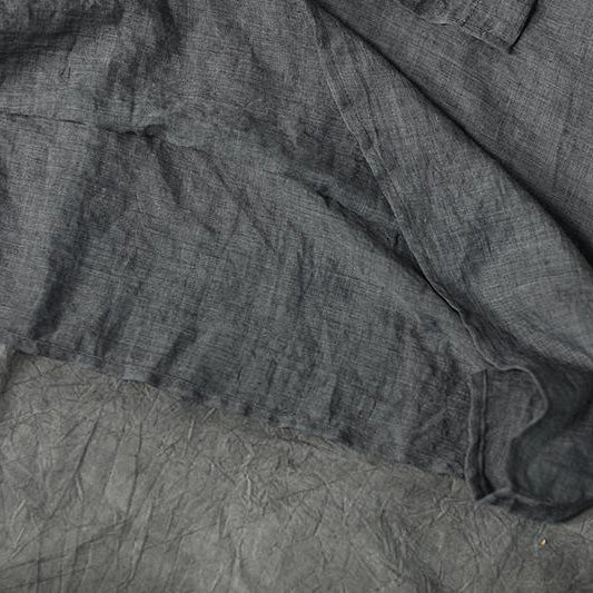 Schlichtes Tunikakleid aus Baumwolle, modisches kurzärmliges graues lockeres Baumwollkleid für Damen