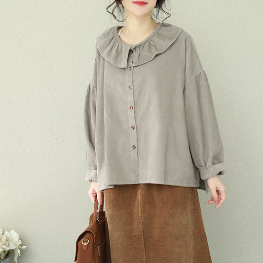 Einfache graue Kleidung für Frauen mit indischem Muster, Rüschen, Kleider und Oberteile