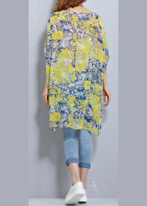 Einfaches O-Ausschnitt-Fledermausärmel-Chiffon-Tunika-Muster in Übergröße Fotografie