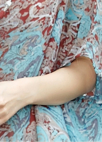 Einfaches O-Ausschnitt-Fledermausärmel-Chiffon-Tunika-Muster in Übergröße Fotografie