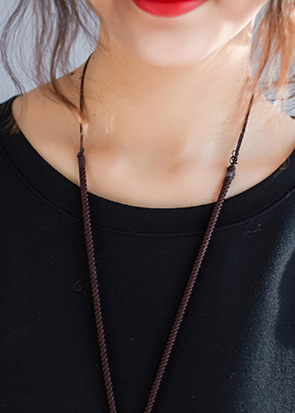 Einfache patchwork falsche zwei stücke baumwolle leinen kleidung stilvolle Arbeit schwarz Maxi Kleider Sommer