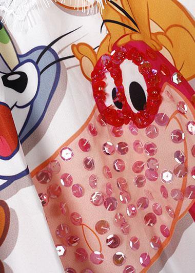 Simple white prints cotton clothes For Women Slash neck Robe summer Dresses - SooLinen