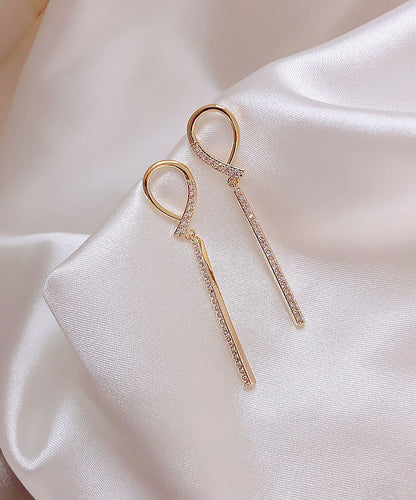 Schmale Tropfenohrringe aus Sterlingsilber mit eingelegter Zirkoniaquaste