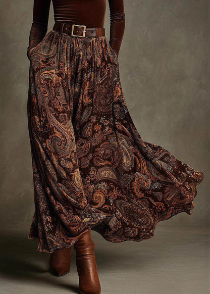 Slim Fit Caramel Silk Velour Patchwork Fake Two-Piece Maxi Dress Fall