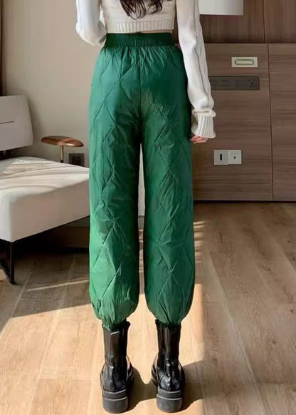 Pantalones cortos ajustados de algodón fino con abertura lateral a cuadros verdes para invierno