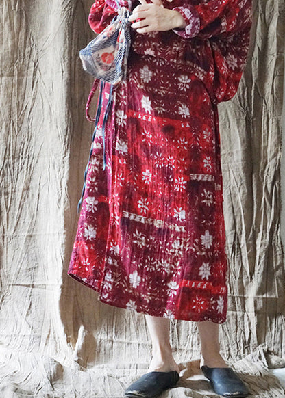 Slim Fit Rot krawatte taille drucken asymmetrische design Baumwolle Rock Frühling