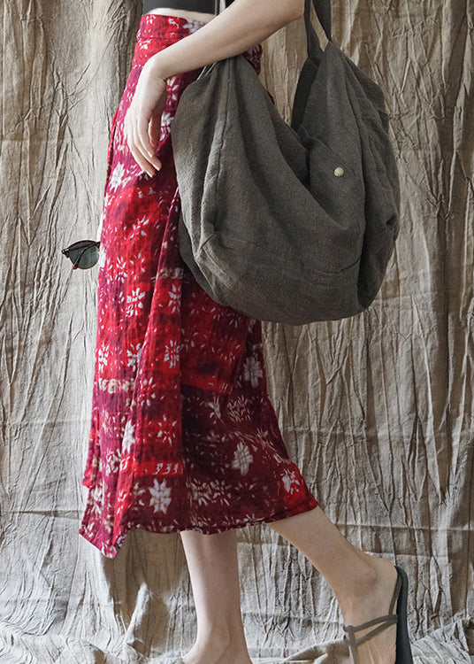 Slim Fit Rot krawatte taille drucken asymmetrische design Baumwolle Rock Frühling